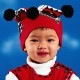 younf boy with funny knit hat
