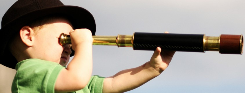 boy with telescope