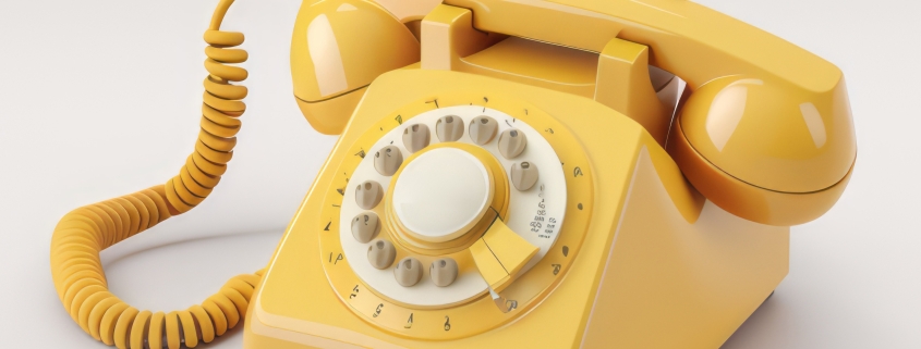rotary phone with a white background