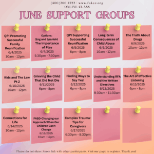 june 2025support group flyer schedule