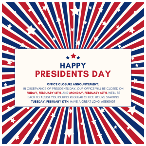 FAKCE Closed President Day 2026